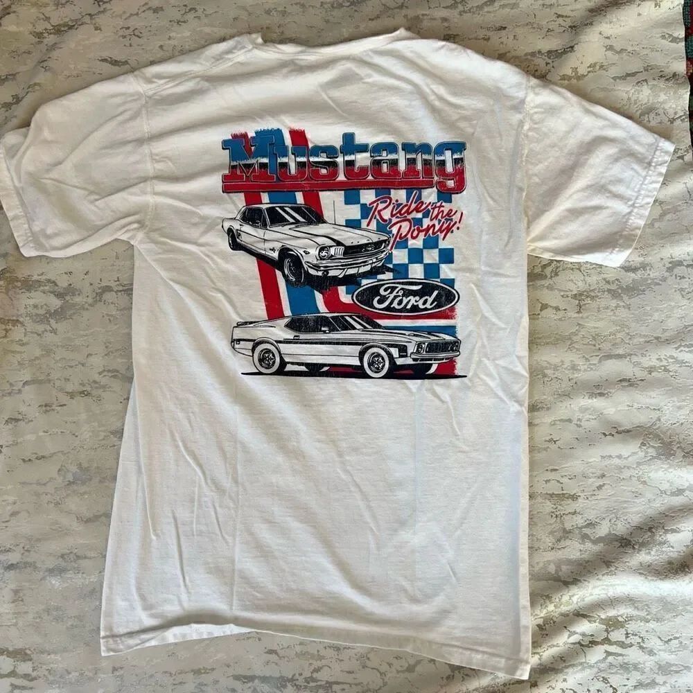 Ford Mustang Graphic Tee Comfort Wash 100% USA grown cotton ride the pony